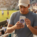iPhone case featuring the Club Mazatlan FC logo in circular design on a clear background with a purple and white color scheme.