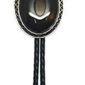 KeCol Fashion Western Native American Handmade Bola tie Vintage Emerald Stone Bolo Tie, Black, One Size