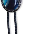 KeCol Fashion Western Native American Handmade Bola tie Vintage Emerald Stone Bolo Tie, Black, One Size
