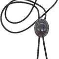 KeCol Fashion Western Native American Handmade Bola tie Vintage Emerald Stone Bolo Tie, Black, One Size