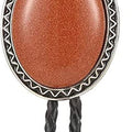 KeCol Fashion Western Native American Handmade Bola tie Vintage Emerald Stone Bolo Tie, Black, One Size
