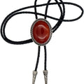 KeCol Fashion Western Native American Handmade Bola tie Vintage Emerald Stone Bolo Tie, Black, One Size