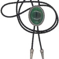 KeCol Fashion Western Native American Handmade Bola tie Vintage Emerald Stone Bolo Tie, Black, One Size