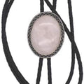 KeCol Fashion Western Native American Handmade Bola tie Vintage Emerald Stone Bolo Tie, Black, One Size