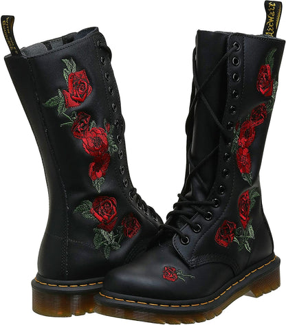 Bota informal de 14 ojales Vonda para mujer de Dr. Martens, color negro