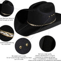 Enimay Western Cowboy & Cowgirl Hat Pinch Front Wide Brim Style