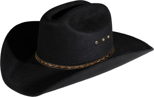 Enimay Western Cowboy & Cowgirl Hat Pinch Front Wide Brim Style