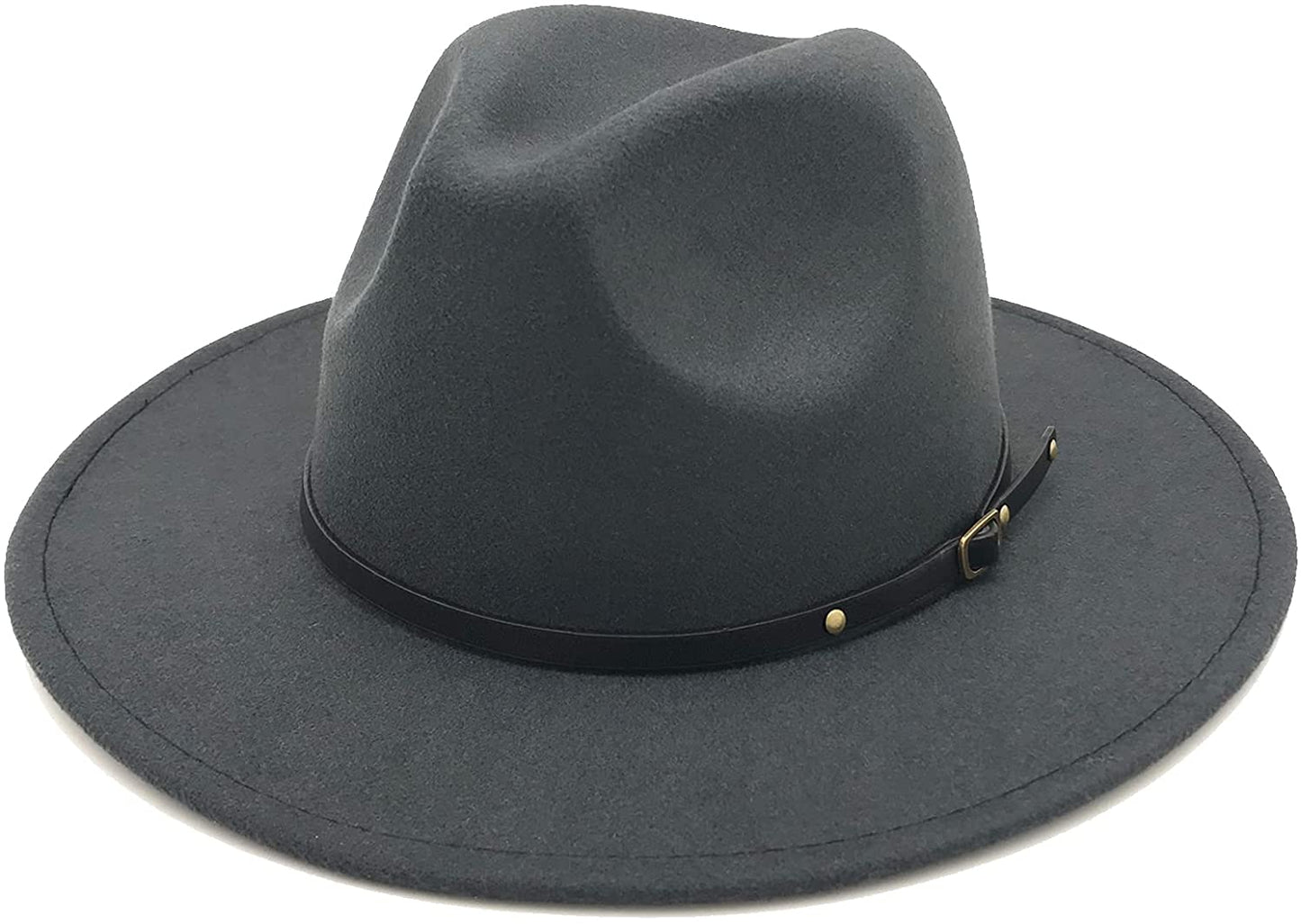 Sombrero Fedora con hebilla de cinturón para mujer de Lisianthus