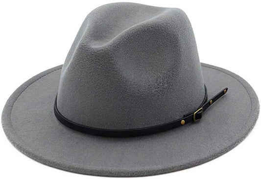 Lisianthus Women Belt Buckle Fedora Hat, Bright green, One Size