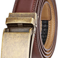 Marino Avenue Men’s Genuine Leather Ratchet Dress Belt with Linxx Buckle   Gift Box