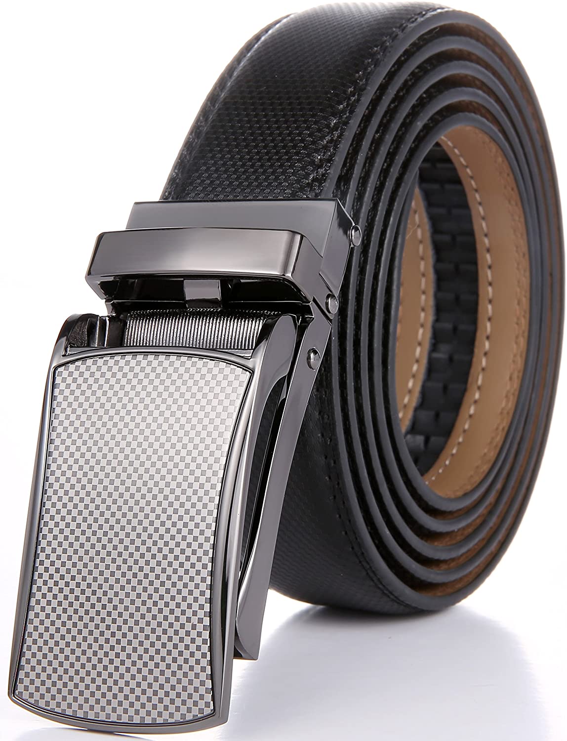 Marino Avenue Men’s Genuine Leather Ratchet Dress Belt with Linxx Buckle   Gift Box