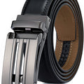 Marino Avenue Men’s Genuine Leather Ratchet Dress Belt with Linxx Buckle   Gift Box