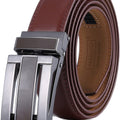 Marino Avenue Men’s Genuine Leather Ratchet Dress Belt with Linxx Buckle   Gift Box