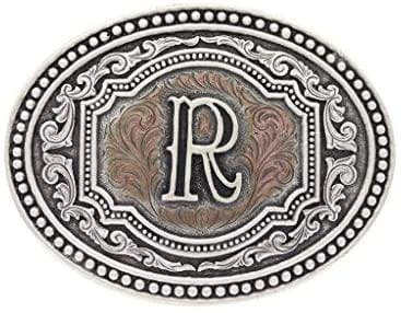 Montana Silversmiths Men's Initial Two Tone Cameo Attitude Western Oval Belt Buckle