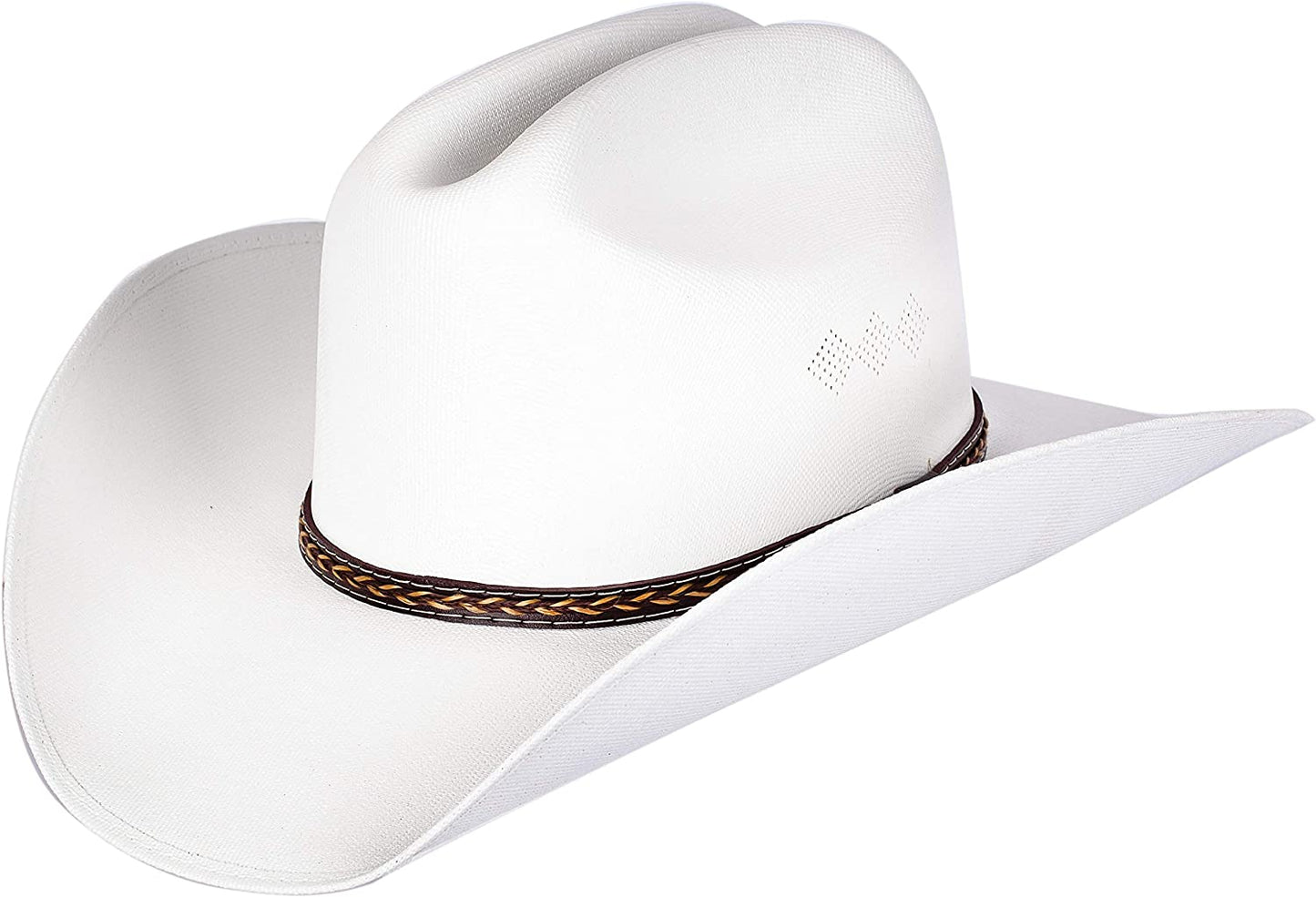 Queue Essentials Western Style Pinch Front Straw Canvas Cowboy Cowgirl Straw Hat