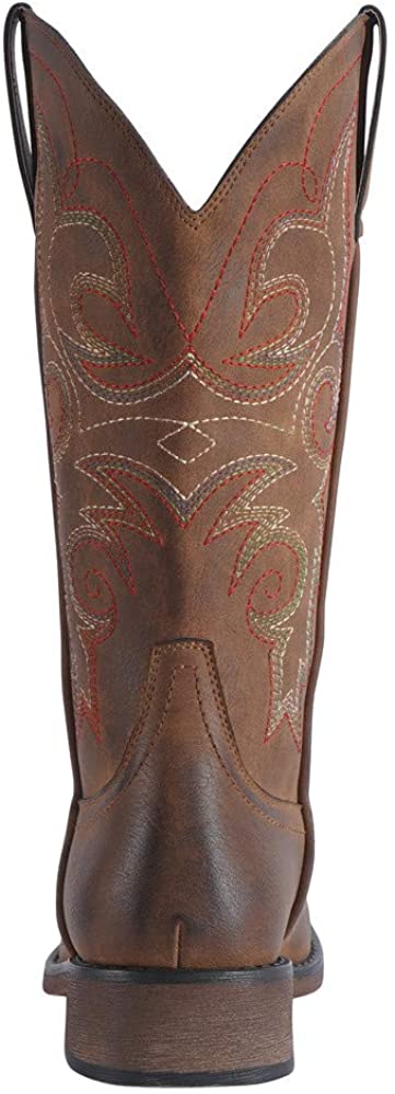 SheSole Women's Fashion Western Cowgirl Cowboy Boots Wide Square Toe Mid Calf