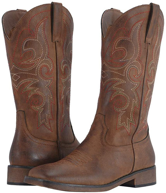 Botas vaqueras estilo western de pantorrilla ancha para mujer de Shesole