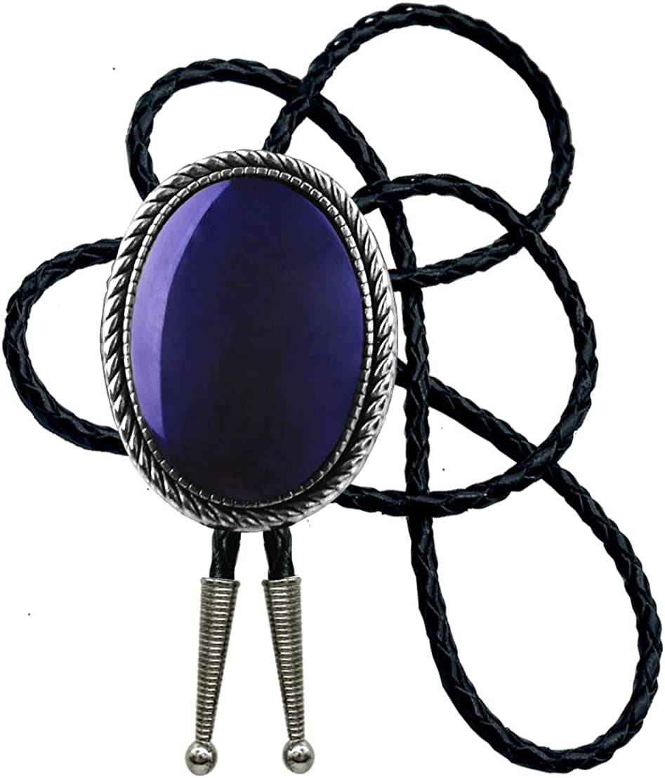 Moranse Bolo Tie With Emerald Blue and Black or More Colors Stone Celtic Style Genuine and Cowhide Rope