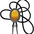 Moranse Bolo Tie With Emerald Blue and Black or More Colors Stone Celtic Style Genuine and Cowhide Rope