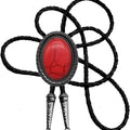 Moranse Bolo Tie With Emerald Blue and Black or More Colors Stone Celtic Style Genuine and Cowhide Rope