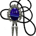 Natural stone  BOLO tie, green, One Size