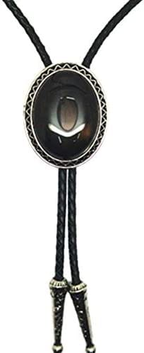 GorrasVaqueras Black Western Native American Handmade Bolo tie Vintage Emerald Stone