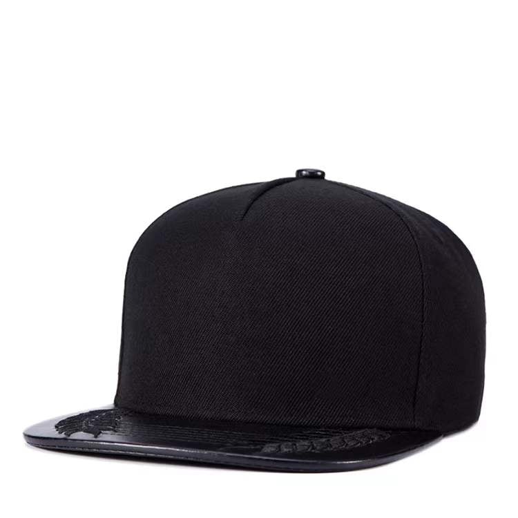 Men PU Leather Wheat ear embroidery baseball Cap Black Sport Hats Street  Hip Hop Caps Men Fashion Snapback Hat Trucker Hats 